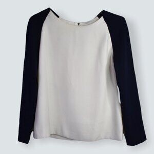 Nine West Blouse 2 Womens Suit Separate Zipper Back Closure Polyester Crew Neck